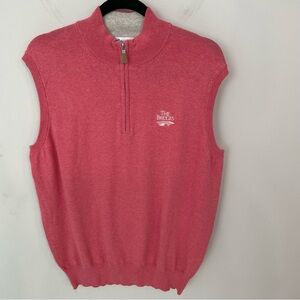 Peter Millar Crown Soft Cashmere Silk Pima Cotton 1/4 Zip Sweater Vest Golf   21